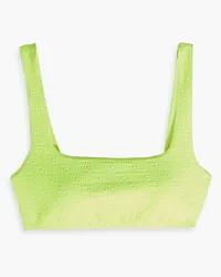 Alexander Wang Neonfarbenes Bikini-Oberteil aus Stretch-Jacquard Gelb