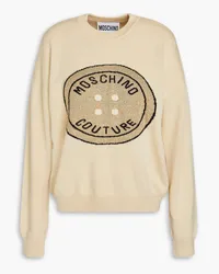 Moschino Pullover aus Wolle mit Intarsienmuster inMetallic-Optik Neutral