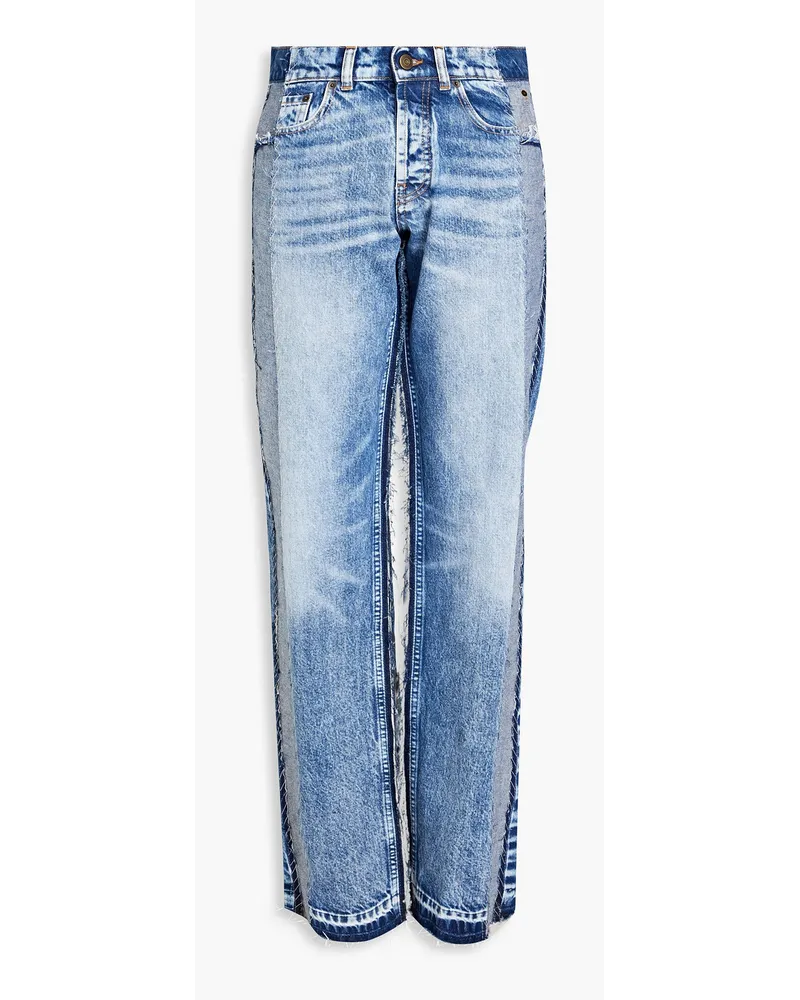 Maison Margiela Hoch sitzende Jeans mit geradem Bein inPatchwork-Optik Blau