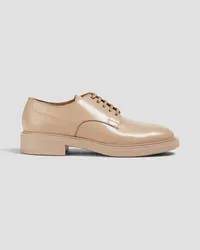 Gianvito Rossi Bobby Brogues aus Glanzleder Neutral