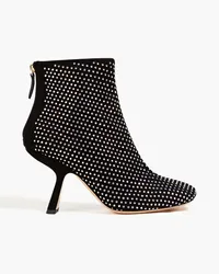 Nicholas Kirkwood Alba Ankle Boots aus Veloursleder mit Kristallverzierung Schwarz