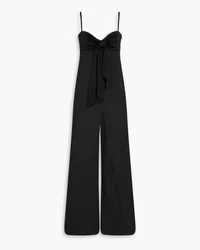 Claudie Pierlot Jumpsuit aus Grain de Poudre mit Schleife Schwarz