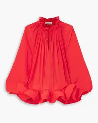 Lanvin Bluse aus recyceltem Voile mit Raffungen und Rüschen Rot