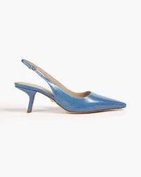 Sam Edelman Bianka Slingback-Pumps aus beschichtetem Denim Blau