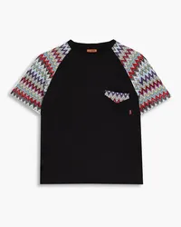 Missoni T-Shirt aus Baumwoll-Jersey mit Häkelbesatz Schwarz