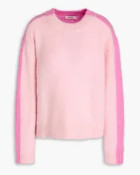 Sandro Zweifarbiger Pullover aus gebürstetem Strick Pink