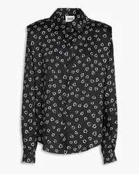 Claudie Pierlot Bedruckte Bluse aus Twill Schwarz