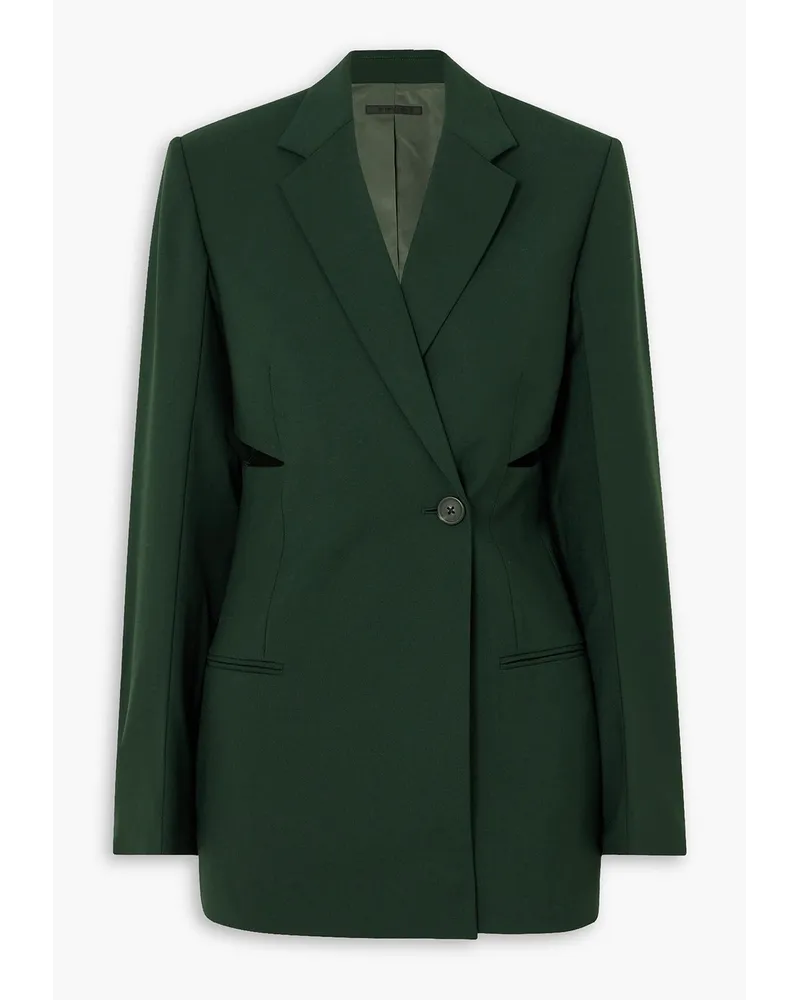 Helmut Lang Slash doppelreihiger Blazer aus Stretch-Twill mit Cut-outs Grün