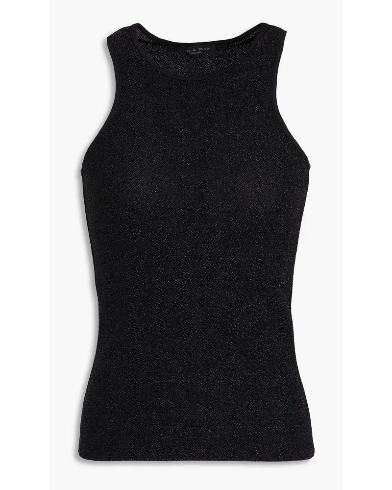 Rag & Bone Lilith Tanktop aus Stretch-Jersey mit Metallic-Effekt Schwarz