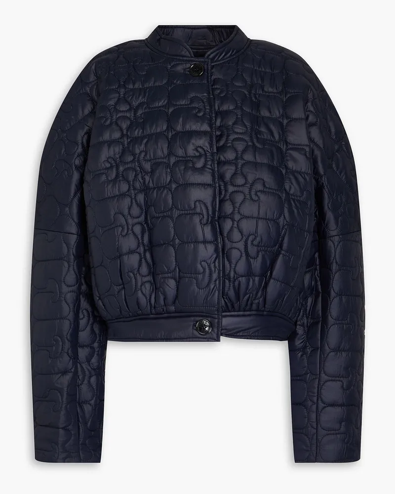 Ganni Gesteppte Shelljacke Blau