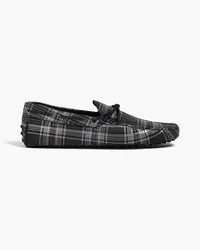 TOD'S Gommino printed nubuck driving shoes Grau