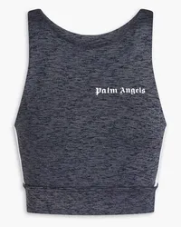 Palm Angels Meliertes Cropped Oberteil aus Stretch-Material mit Print Grau