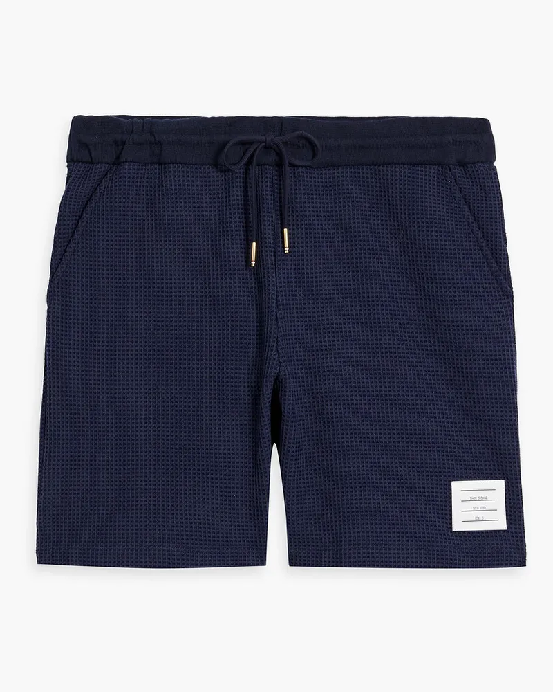 Thom Browne Shorts aus Baumwolle inWaffelstrick Blau