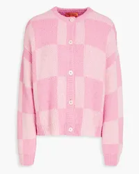 Stine Goya Karierter Cardigan aus Jacquard-Strick Pink