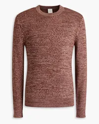 Paul Smith Gerippter Pullover aus einer melierten Baumwoll-Merinowollmischung Braun