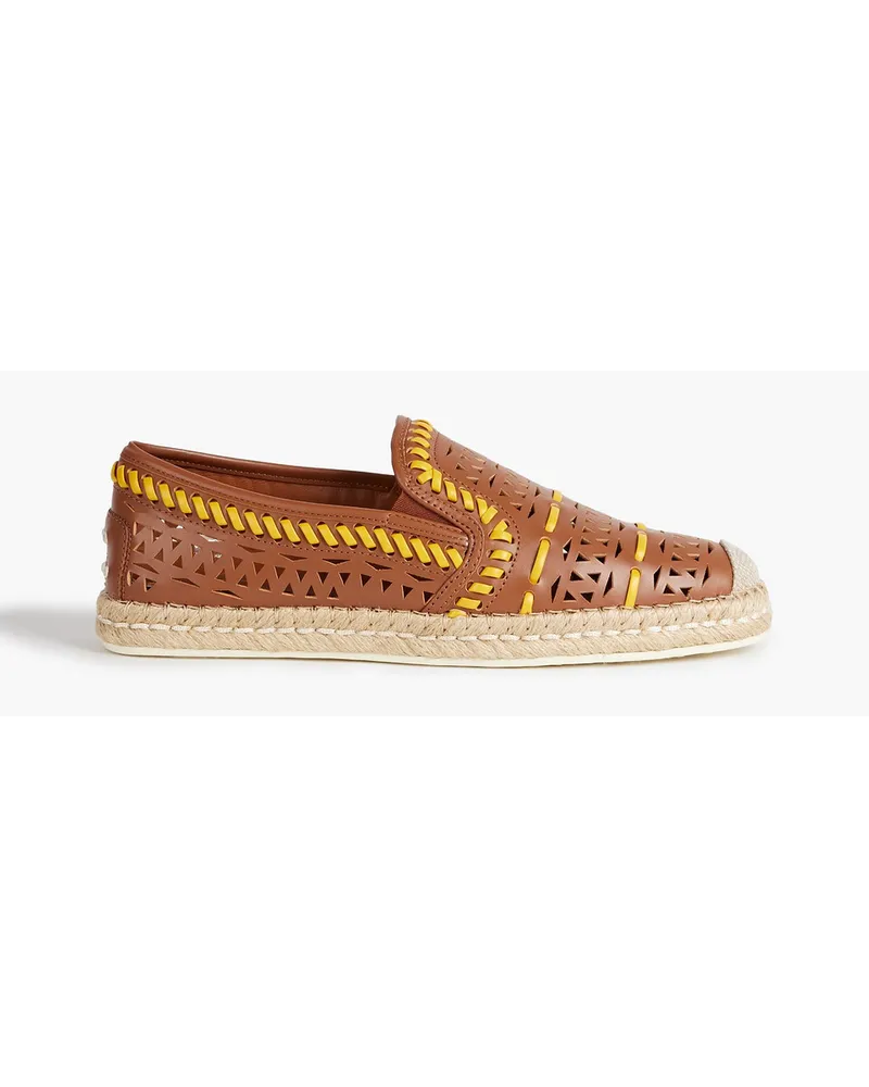 TOD'S Espadrilles aus lasergeschnittenem Leder Braun