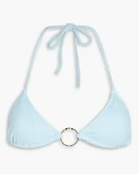 Melissa Odabash Miami geripptes Triangel-Bikini-Oberteil Blau