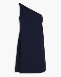 Halston Kalia Minikleid aus Twill mit asymmetrischer Schulterpartie Blau