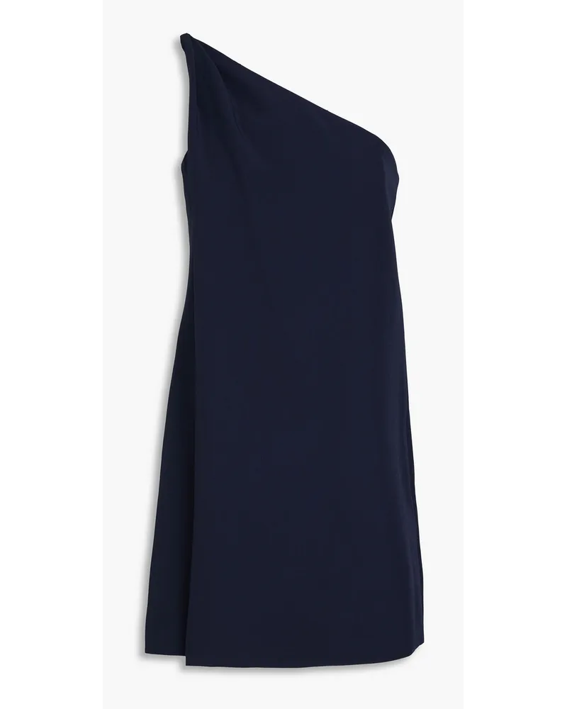 Halston Kalia Minikleid aus Twill mit asymmetrischer Schulterpartie Blau