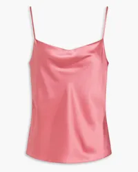 Vince Top aus Seidensatin mit Drapierung Pink