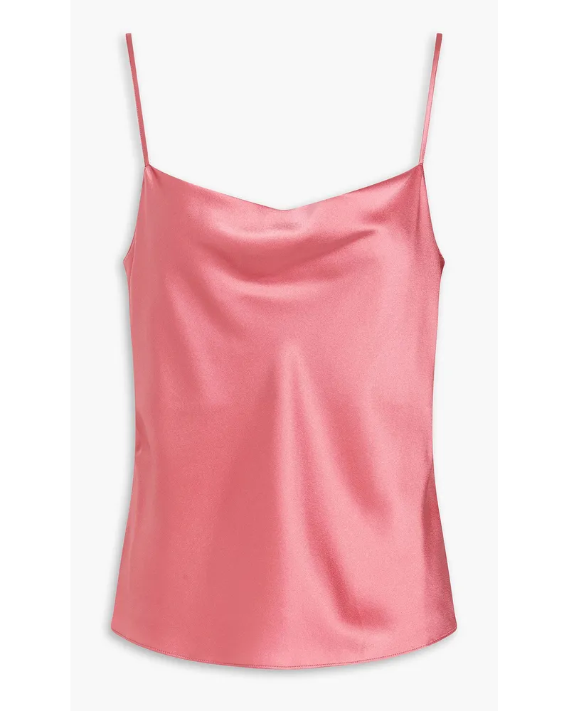 Vince Top aus Seidensatin mit Drapierung Pink