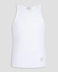 Thom Browne Tanktop aus geripptem Baumwoll-Jersey Weiß