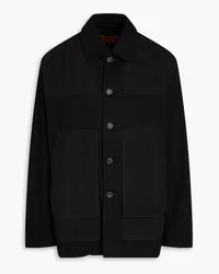 Missoni Overshirt aus Denim mit Häkelstrickeinsatz Schwarz