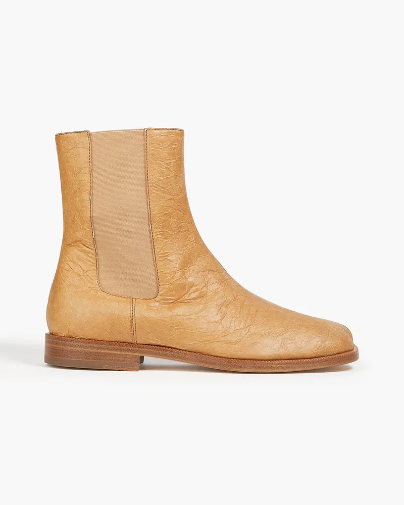 Maison Margiela Tabi Chelsea-Boots aus Kunstleder inKnitteroptik Braun