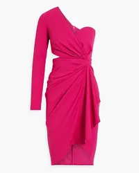 One33 Social Drapiertes Kleid aus Crêpe mit asymmetrischer Schulterpartie und Cut-outs Pink