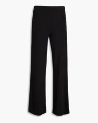 Safiyaa Lea Hose mit geradem Bein aus Twill Schwarz