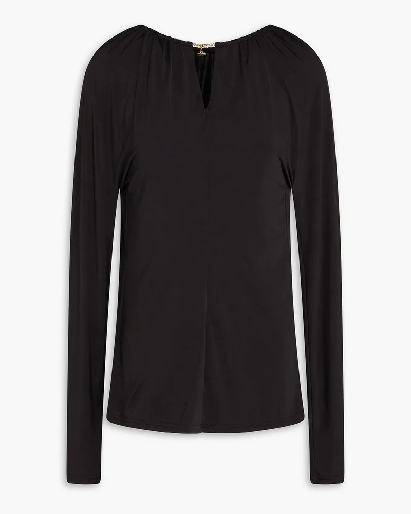 Victoria Beckham Cutout jersey top Schwarz