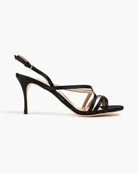 Sergio Rossi Bon Ton Slingback-Sandalen aus Satin Schwarz