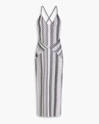 Missoni Midi-Strickkleid mit Metallic-Effekt inHäkeloptik Grau