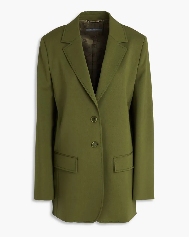 Alberta Ferretti Blazer aus Twill aus einer Wollmischung Grün