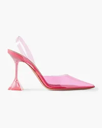 Amina Muaddi Holli Glass Slingback-Pumps aus PVC und Leder Pink