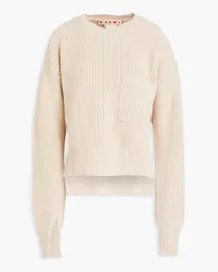 Marni Melierter Pullover aus gerippter Wolle Neutral