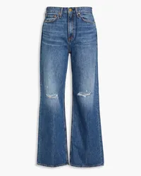 Rag & Bone Logan hoch sitzende Jeans mit weitem Bein inDistressed-Optik Blau