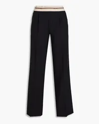 Helmut Lang Hose mit geradem Bein aus Twill mit Falten Schwarz