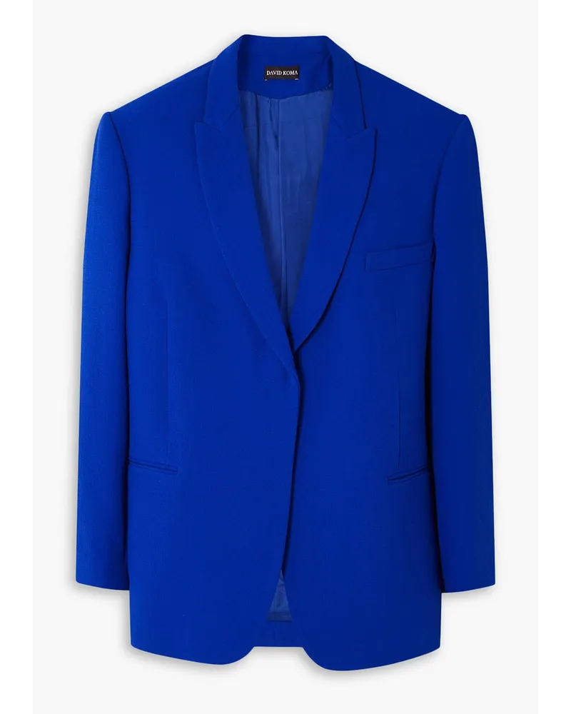 David Koma Oversized-Blazer aus Woll-Crêpe Blau