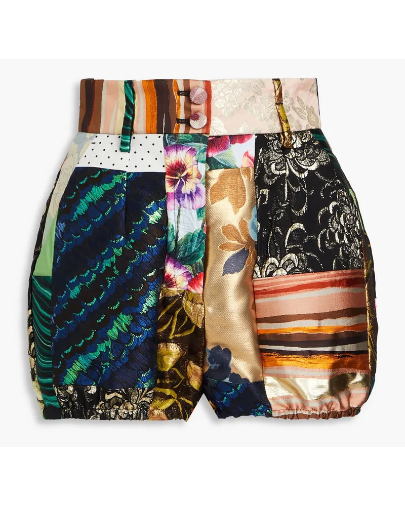 Dolce & Gabbana Shorts aus Metallic-Jacquard inPatchwork-Optik Bunt