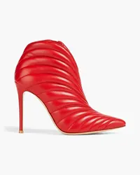 Gianvito Rossi Eiko Ankle Boots aus gestepptem Leder Rot