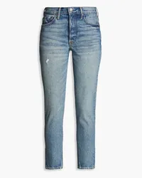 GRLFRND Karolina hoch sitzende Skinny Jeans inDistressed-Optik Blau