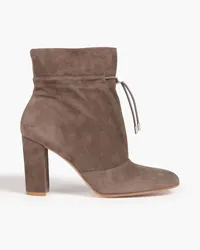 Gianvito Rossi Maeve Ankle Boots aus Veloursleder Neutral