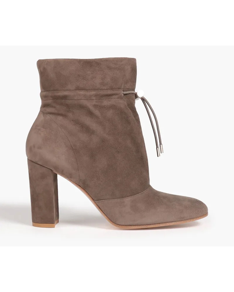 Gianvito Rossi Maeve Ankle Boots aus Veloursleder Neutral