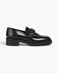 Elleme Loafers aus Leder mit Raffungen Schwarz