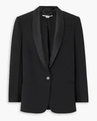 Stella McCartney Blazer aus Twill mit Satinbesatz Schwarz