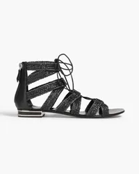 Casadei Hanoi Sandalen aus geflochtenem Kunstleder Schwarz