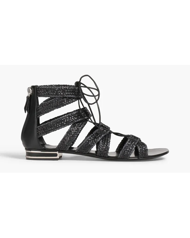 Casadei Hanoi Sandalen aus geflochtenem Kunstleder Schwarz