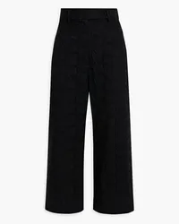 Oscar de la Renta Cropped Hose mit weitem Bein aus Guipure-Spitze aus Baumwolle Schwarz