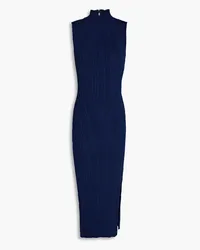 Hervé Léger Midikleid aus Rippstrick Blau